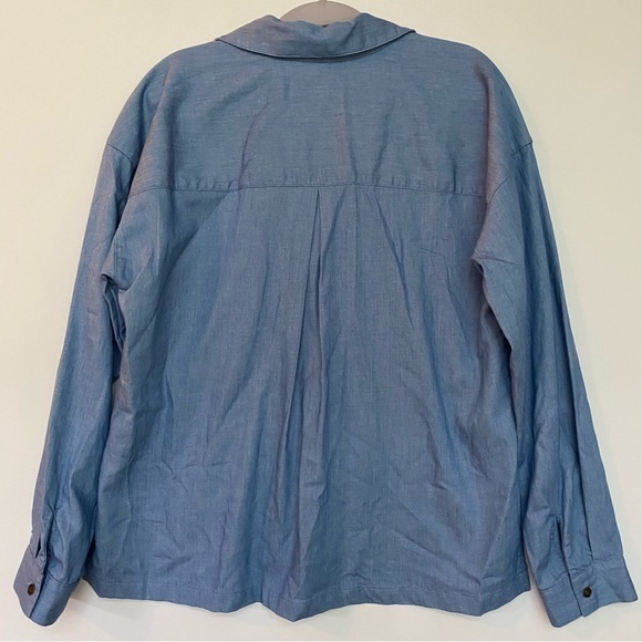 Maven West‎ Blue Denim Lace-Up Blouse S Casual Streetwear Normcore Loose Fit - Picture 8 of 10